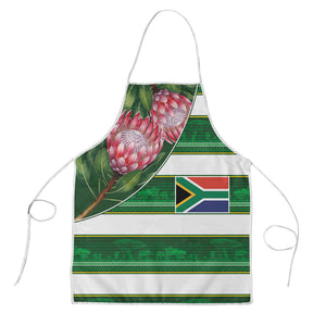 South Africa Football Apron King Protea with African Heritage Stripes Style