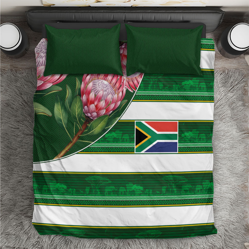 South Africa Football Bedding Set King Protea with African Heritage Stripes Style