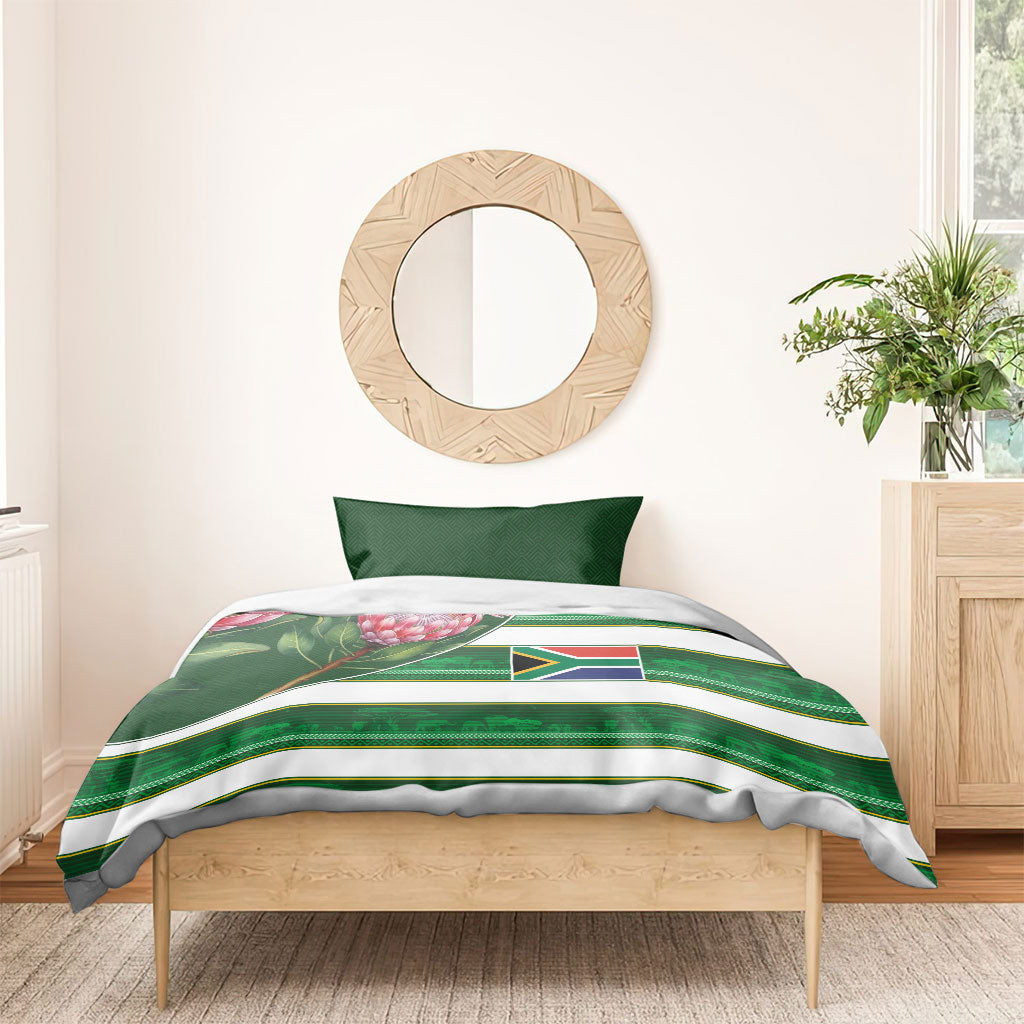 South Africa Football Bedding Set King Protea with African Heritage Stripes Style