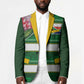 Custom South Africa Football Blazer King Protea with African Heritage Stripes Style