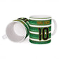 Custom South Africa Football Ceramic Mug King Protea with African Heritage Stripes Style