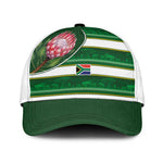 South Africa Football Classic Cap King Protea with African Heritage Stripes Style
