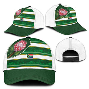 South Africa Football Classic Cap King Protea with African Heritage Stripes Style