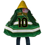 Custom South Africa Football Cloak King Protea with African Heritage Stripes Style