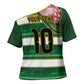 Custom South Africa Football Cross Shoulder Shirt King Protea with African Heritage Stripes Style