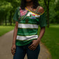 Custom South Africa Football Cross Shoulder Shirt King Protea with African Heritage Stripes Style