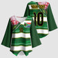 Custom South Africa Football Kimono Sleeve Blouse King Protea with African Heritage Stripes Style