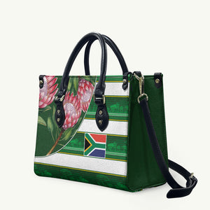 South Africa Football Leather Bag King Protea with African Heritage Stripes Style
