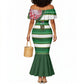 Custom South Africa Football Mermaid Dress King Protea with African Heritage Stripes Style