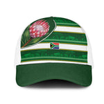 South Africa Football Mesh Trucker Cap King Protea with African Heritage Stripes Style