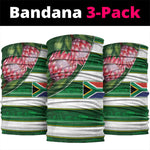 South Africa Football Neck Gaiter King Protea with African Heritage Stripes Style