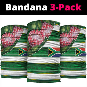 South Africa Football Neck Gaiter King Protea with African Heritage Stripes Style