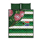 South Africa Football Quilt Bed Set King Protea with African Heritage Stripes Style