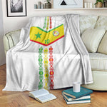 Custom Senegal Football Blanket Tricolor African Stripes Motif Sporty Style - African Pride