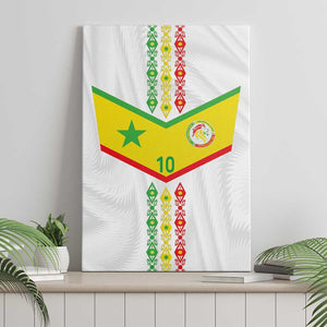 Custom Senegal Football Canvas Wall Art Tricolor African Stripes Motif Sporty Style - African Pride