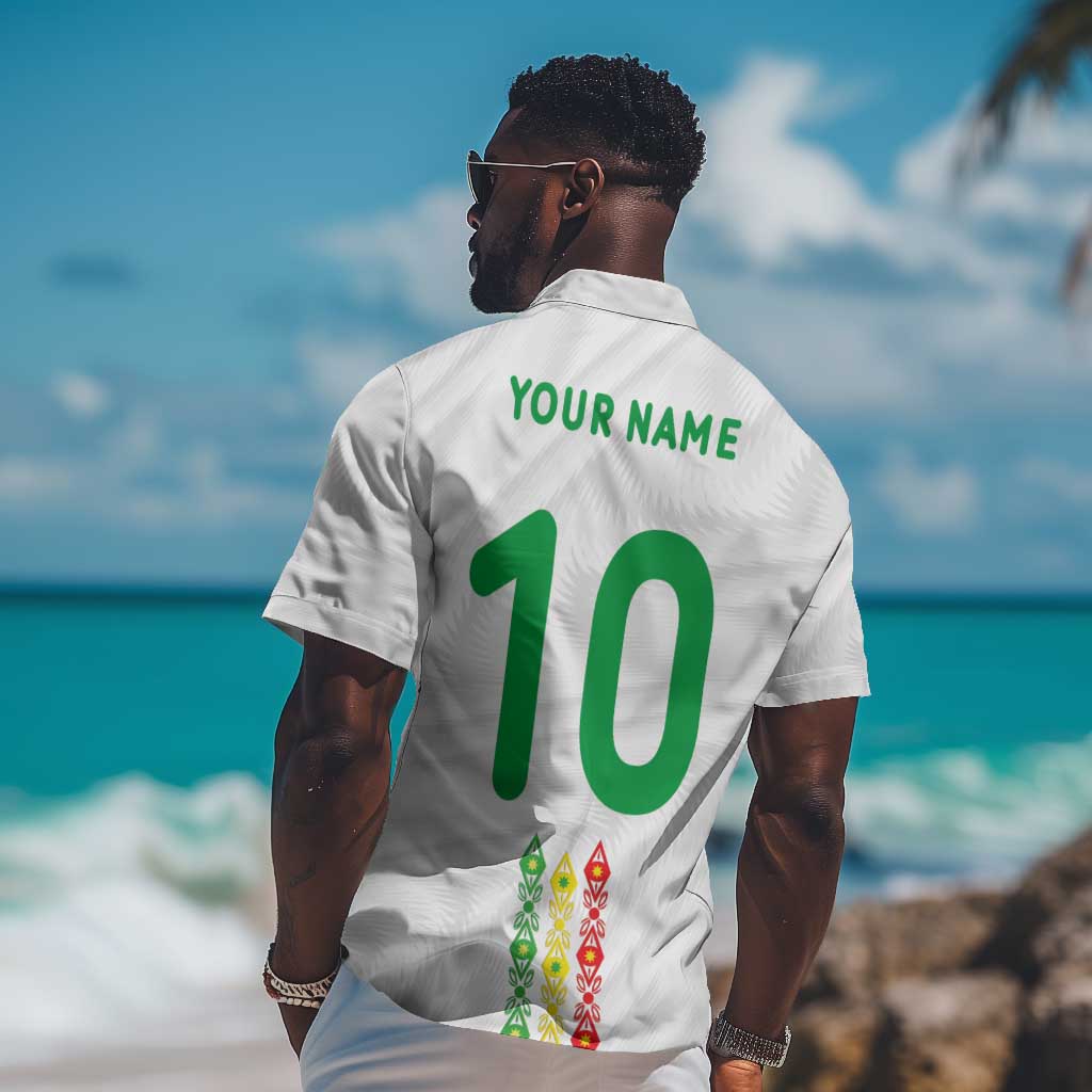 Custom Senegal Football Hawaiian Shirt Tricolor African Stripes Motif Sporty Style - African Pride