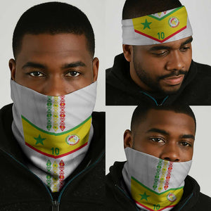 Custom Senegal Football Neck Gaiter Tricolor African Stripes Motif Sporty Style LT03