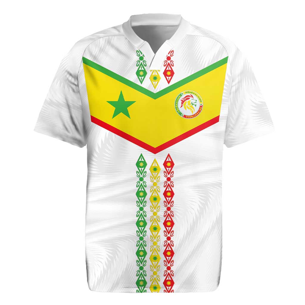 Custom Senegal Football Rugby Jersey Tricolor African Stripes Motif Sporty Style - African Pride