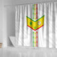 Custom Senegal Football Shower Curtain Tricolor African Stripes Motif Sporty Style - African Pride