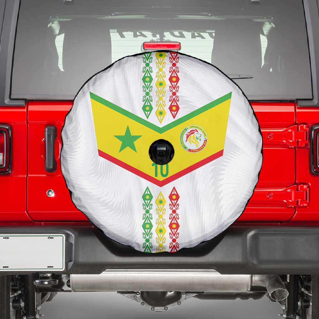 Custom Senegal Football Spare Tire Cover Tricolor African Stripes Motif Sporty Style - African Pride