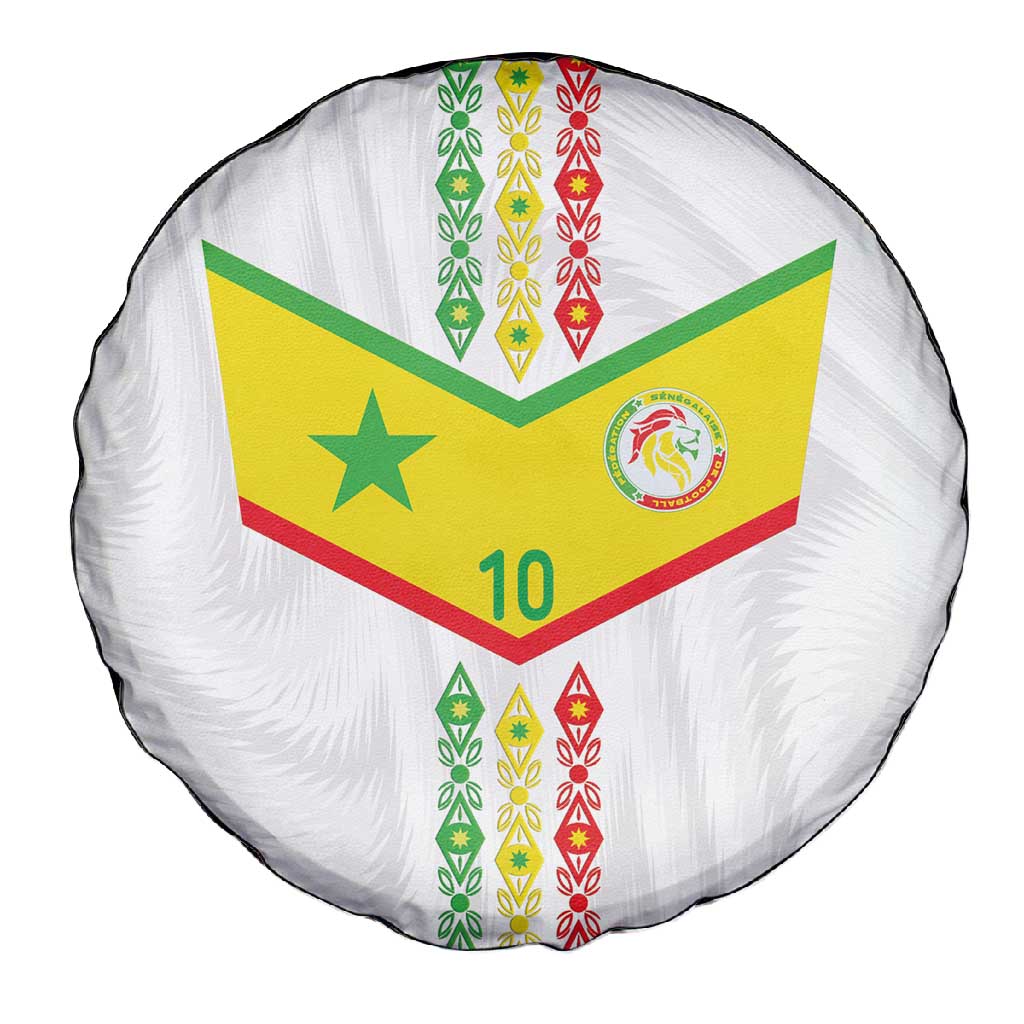 Custom Senegal Football Spare Tire Cover Tricolor African Stripes Motif Sporty Style - African Pride