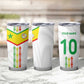 Custom Senegal Football Tumbler Cup Tricolor African Stripes Motif Sporty Style - African Pride