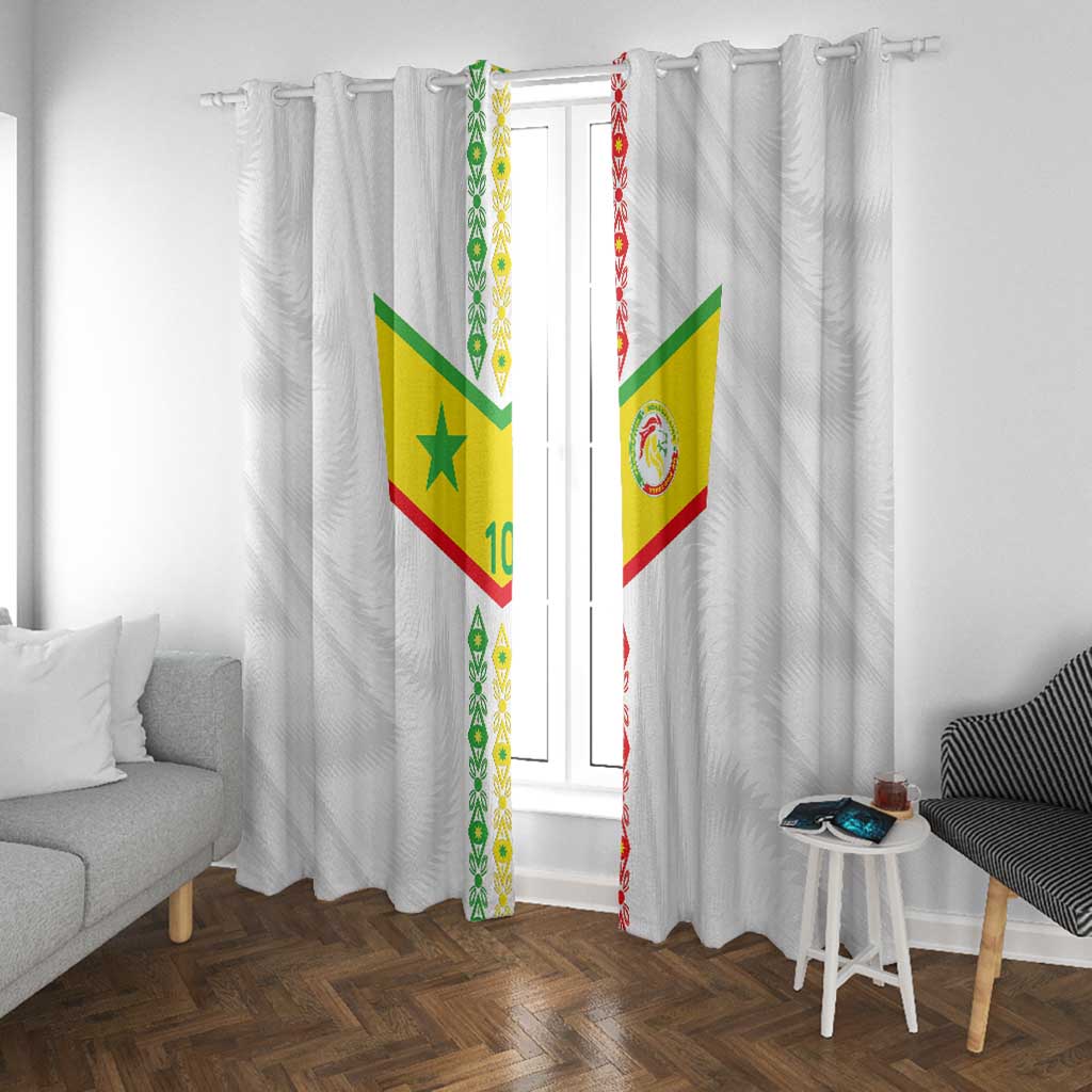 Custom Senegal Football Window Curtain Tricolor African Stripes Motif Sporty Style - African Pride
