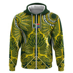 South Africa Rugby Custom Zip Hoodie Springbok with King Protea Inspired by African Heritage