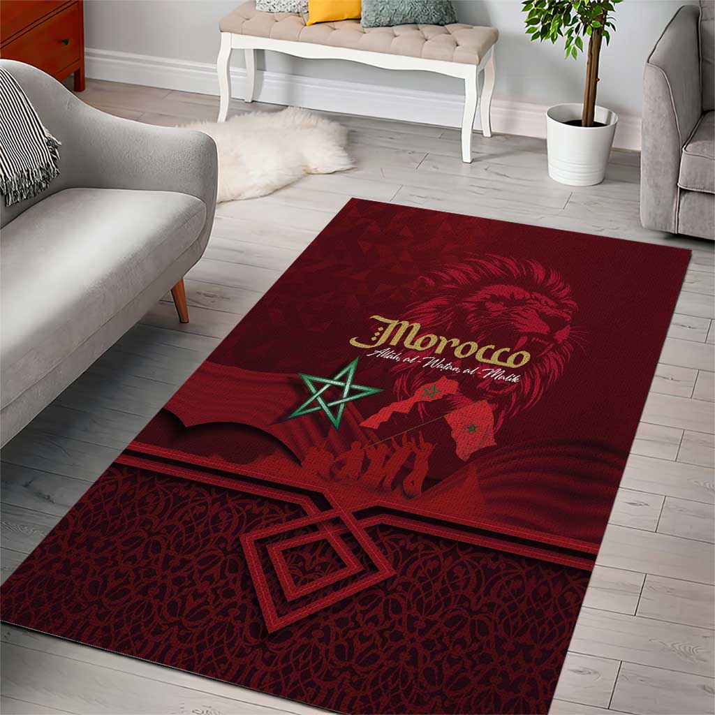 Happy Proclamation of Independence of Morocco Area Rug Barbary Lion's Roar - Fight for Free and Peace