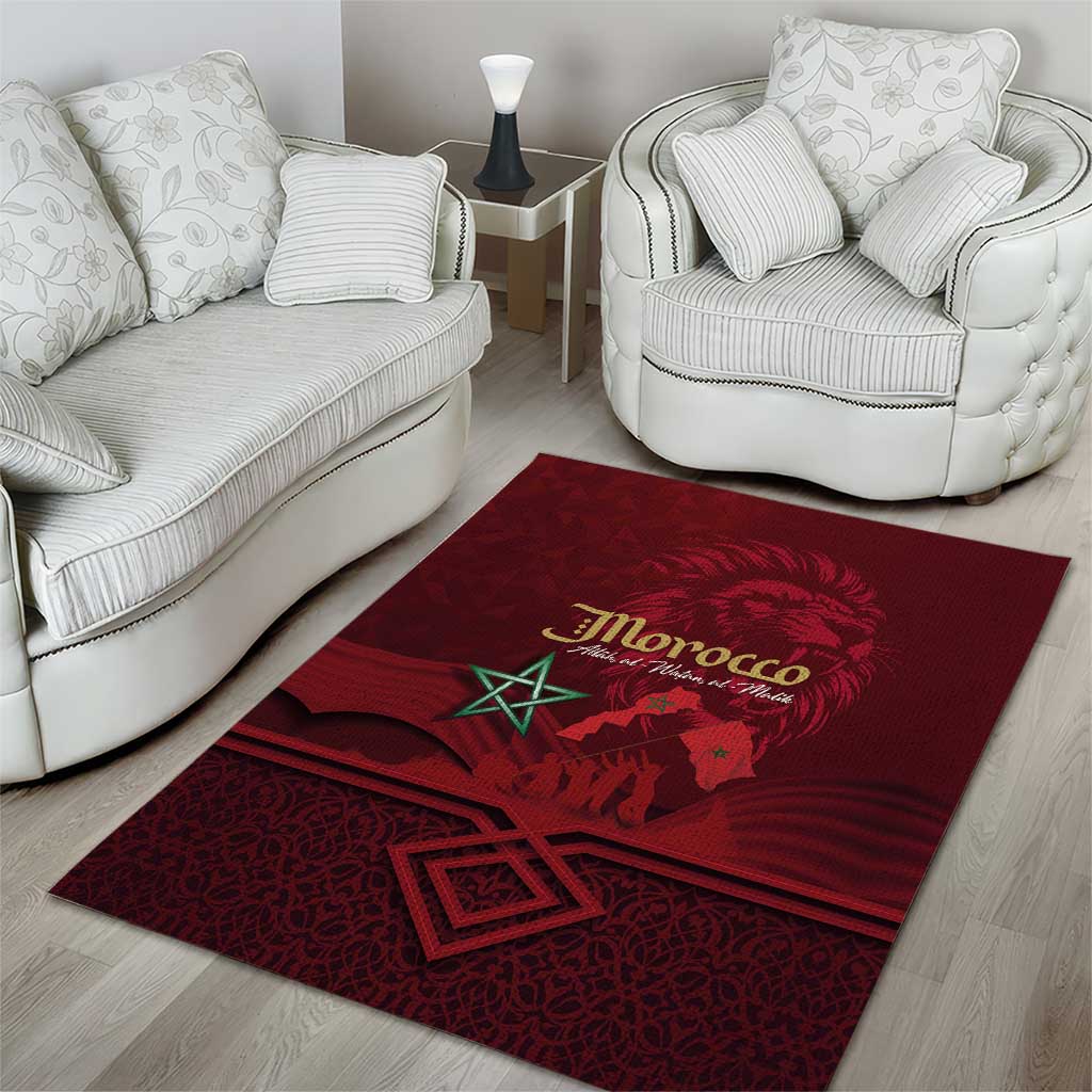 Happy Proclamation of Independence of Morocco Area Rug Barbary Lion's Roar - Fight for Free and Peace