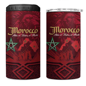 Happy Proclamation of Independence of Morocco 4 in 1 Can Cooler Tumbler Barbary Lion's Roar - Fight for Free and Peace