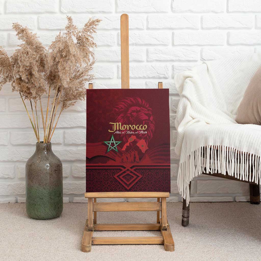 Happy Proclamation of Independence of Morocco Canvas Wall Art Barbary Lion's Roar - Fight for Free and Peace