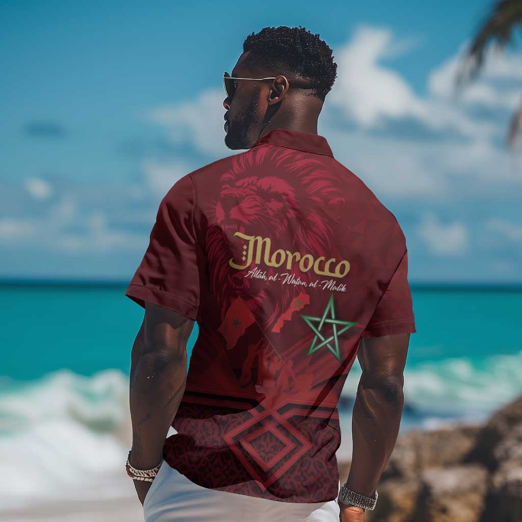 Happy Proclamation of Independence of Morocco Hawaiian Shirt Barbary Lion's Roar - Fight for Free and Peace