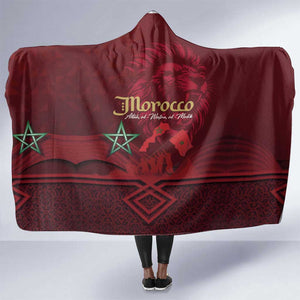 Happy Proclamation of Independence of Morocco Hooded Blanket Barbary Lion's Roar - Fight for Free and Peace