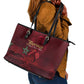 Happy Proclamation of Independence of Morocco Leather Tote Bag Barbary Lion's Roar - Fight for Free and Peace