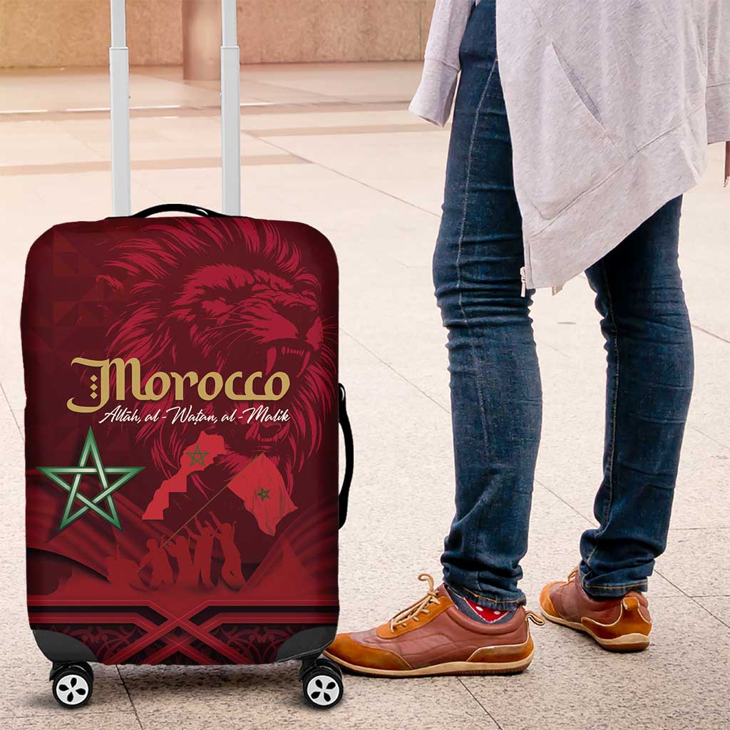 Happy Proclamation of Independence of Morocco Luggage Cover Barbary Lion's Roar - Fight for Free and Peace