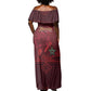 Happy Proclamation of Independence of Morocco Off Shoulder Maxi Dress Barbary Lion's Roar - Fight for Free and Peace