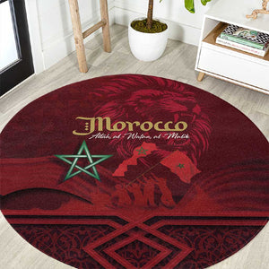 Happy Proclamation of Independence of Morocco Round Carpet Barbary Lion's Roar - Fight for Free and Peace