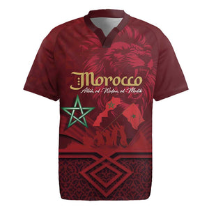 Happy Proclamation of Independence of Morocco Rugby Jersey Barbary Lion's Roar - Fight for Free and Peace