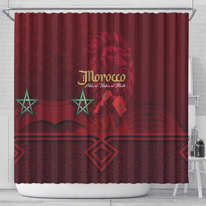 Happy Proclamation of Independence of Morocco Shower Curtain Barbary Lion's Roar - Fight for Free and Peace