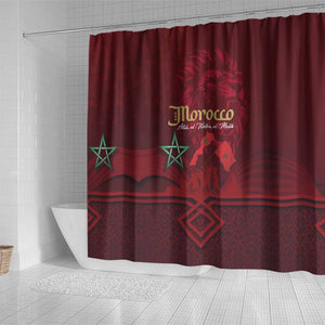 Happy Proclamation of Independence of Morocco Shower Curtain Barbary Lion's Roar - Fight for Free and Peace