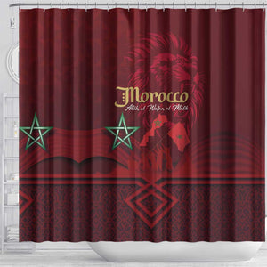 Happy Proclamation of Independence of Morocco Shower Curtain Barbary Lion's Roar - Fight for Free and Peace