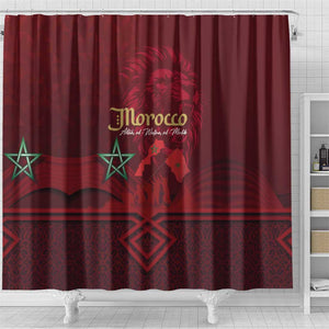 Happy Proclamation of Independence of Morocco Shower Curtain Barbary Lion's Roar - Fight for Free and Peace