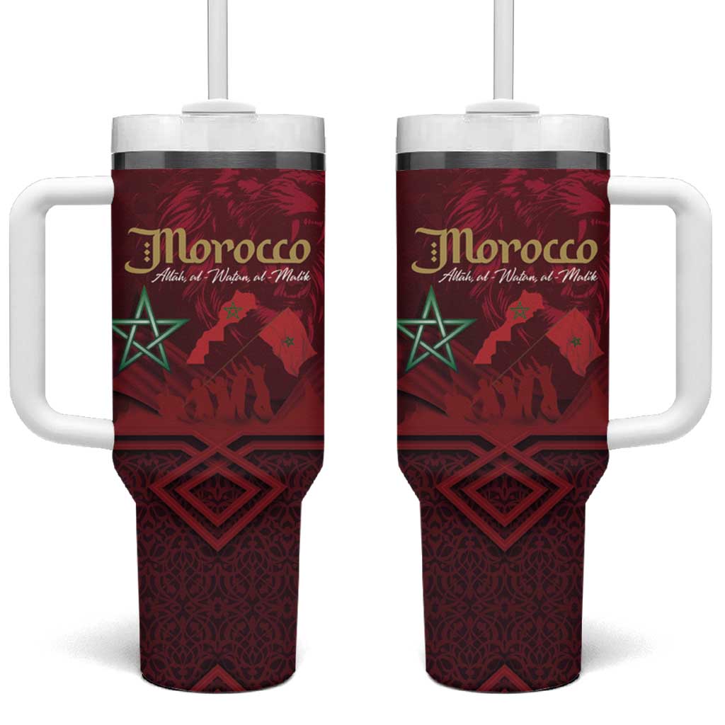 Happy Proclamation of Independence of Morocco Tumbler With Handle Barbary Lion's Roar - Fight for Free and Peace