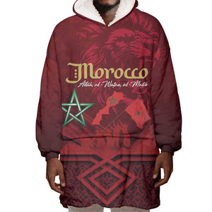 Happy Proclamation of Independence of Morocco Wearable Blanket Hoodie Barbary Lion's Roar - Fight for Free and Peace