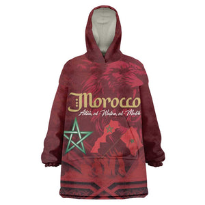 Happy Proclamation of Independence of Morocco Wearable Blanket Hoodie Barbary Lion's Roar - Fight for Free and Peace