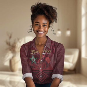 Happy Proclamation of Independence of Morocco Women Casual Shirt Barbary Lion's Roar - Fight for Free and Peace LT03