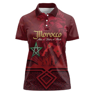 Happy Proclamation of Independence of Morocco Women Polo Shirt Barbary Lion's Roar - Fight for Free and Peace