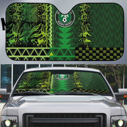 Nigeria Football Auto Sun Shade The Naija-Tribal Sporty Style - African Pride