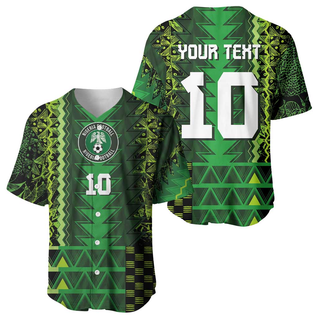 Custom Nigeria Football Baseball Jersey The Naija-Tribal Sporty Style - African Pride